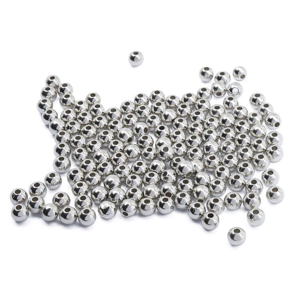 Бусины пластик под металл ⌀6 мм, 15гр (130±10 шт), Astra&Craft (MH.КР.06 серебро), MH.КР