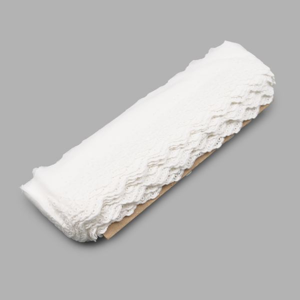 Кружево шитьё 58 мм / 13.72 м, 100% хлопок, неотбеленный