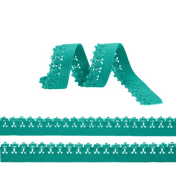 Резинка бельевая (ажурная) 12.0 мм / 100 метров, RB012207А, цв.А2207 бирюзовый