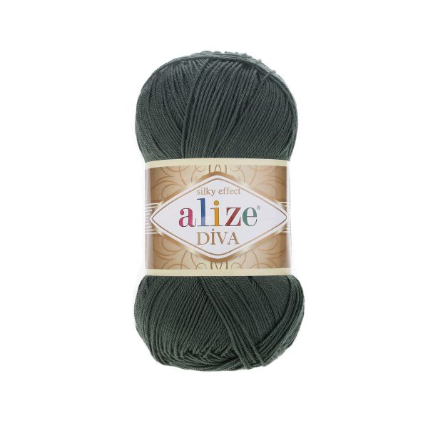Пряжа Alize (Ализе) Diva / уп.5 мот. по 100 г, 350м, 131 хаки A