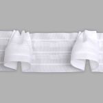 Лента (тесьма) шторная: сборка рюмочная (1:2.5) 60 мм / 10 метров, (1 ряд петель, 3 шнура), белый ТУ, (C678)