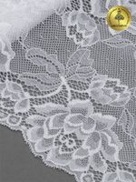 Кружево бельевое эластичное 180 мм / 3 м, TBY.L838, цв.01 белый, Kruzhevo