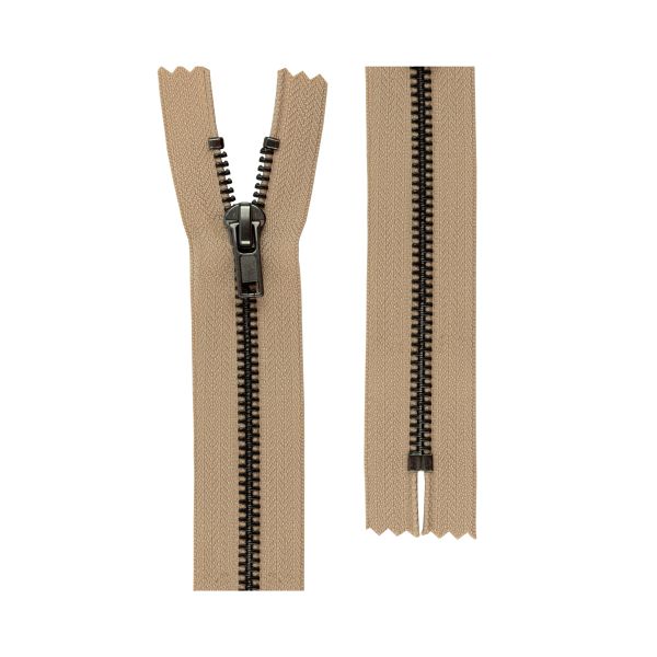 Молния металл Т5 (5 мм) 1 зам., н/раз., 18 см, оксид (черный никель), 10 шт, №297 слон.кость, Gamma ZIP 5B