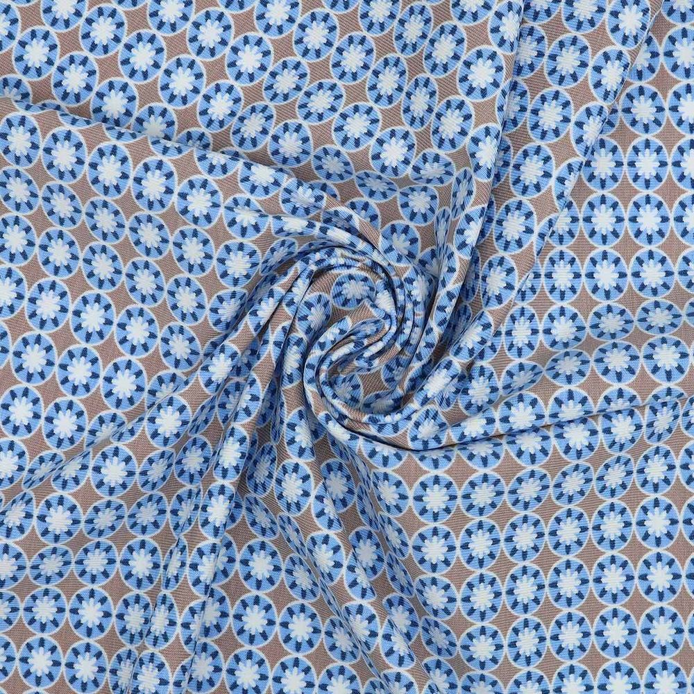 Ткань коллекция Jersey, 48х50см, 95% хлопок, 5% эластан Gutermann (722 бежевый/мелкий цветочек на голубом), 647710
