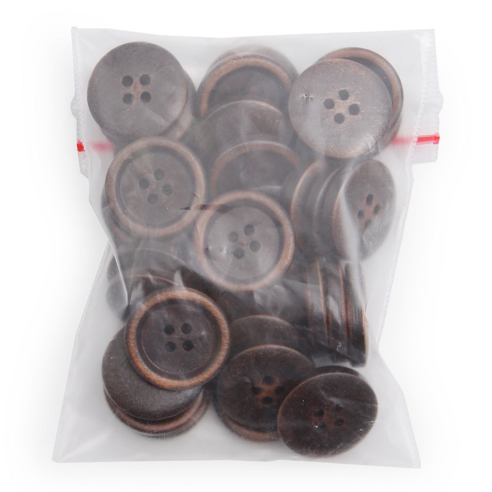 Пуговицы 4 прокола 32L (20мм), (Brown2 (коричневый2)), 36 шт