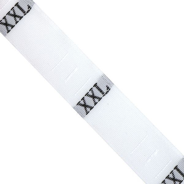 Этикетка-размерник жаккардовая тафта, размер XXL белый 10х32 мм, 500 шт