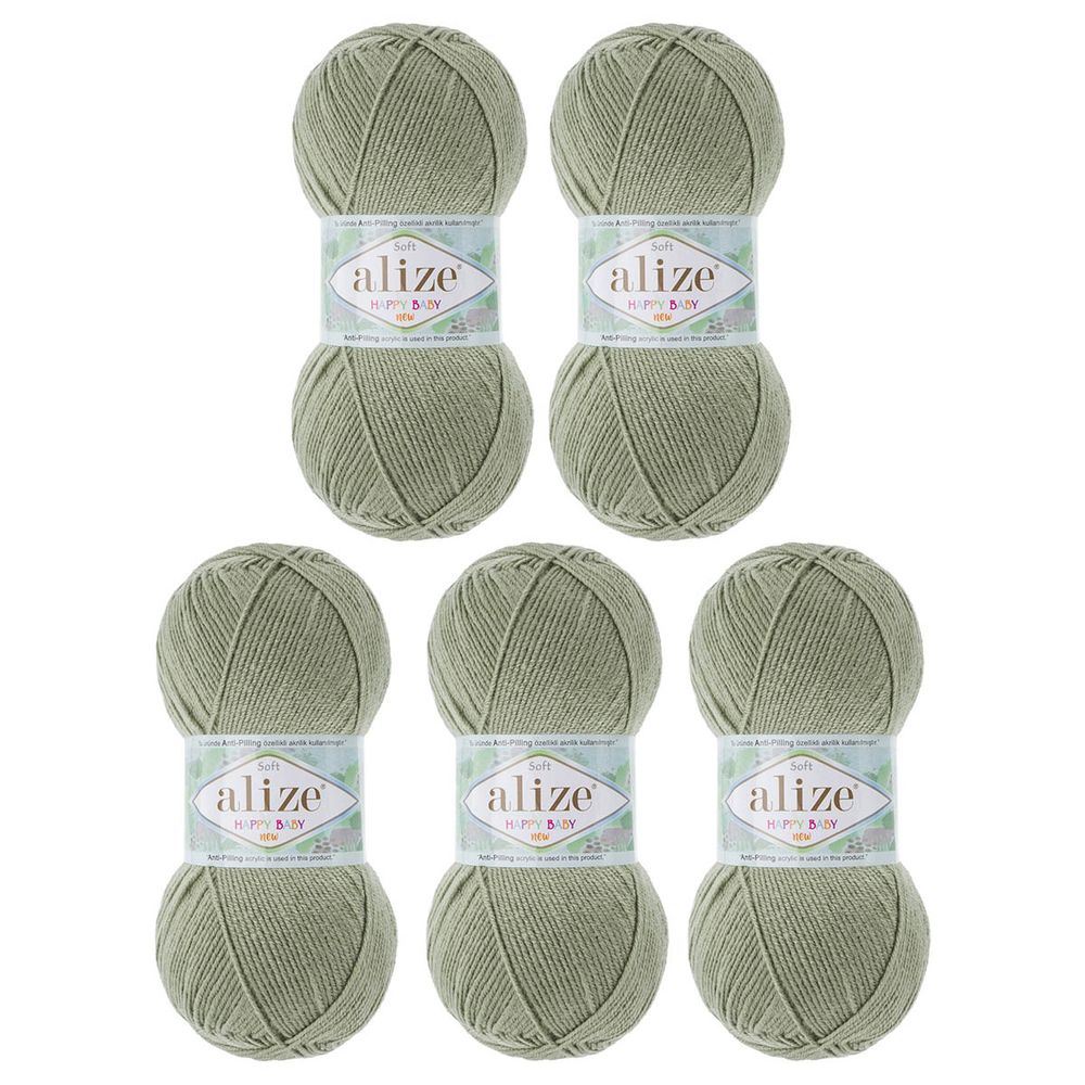 Пряжа Alize (Ализе) Happy Baby New / уп.5 мот. по 100 г, 320м, 138 оливковый