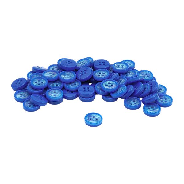 Пуговицы 4 прокола 18L (11мм), пластик (col.04 синий), CB_M-57, 72 шт