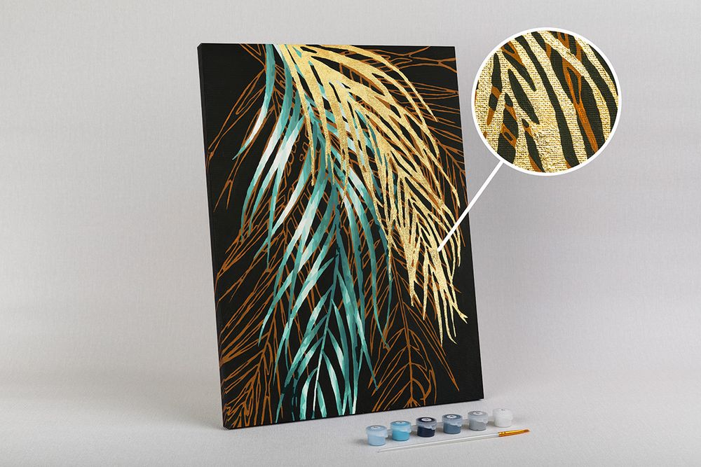 Картина по номерам Фрея PNB/PMPT-225, Пальмовые ветви. Часть 1, (с поталью) 40х30 см