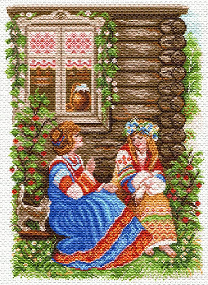 Рисунок на канве Матренин Посад 37х49 - 1553 Деревенские посиделки