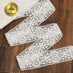 Кружево вязаное (тесьма) 40 мм / 10 метров, D1003 цв.01 белый, Kruzhevo