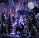 Набор для вышивания нитками Panna PS-7413, Звездная ночь, 21х21 см