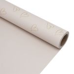 Пленка упаковочная для цветов и подарков Большие сердечки, 65 мкр, 58см / 10м ± 5% (VH2554 светло-серый с сердечками)