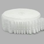 Лента (тесьма) шторная: сборка параллельная (1:4) 62 мм / 50 метров, (2 ряда петель, 2 шнура), белый, Р8135