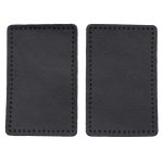 Заплатки пришивные из кожи, прямоугольник 6х9,6см с перфорацией, 2 шт, 100% кожа, 01 черный, 9113