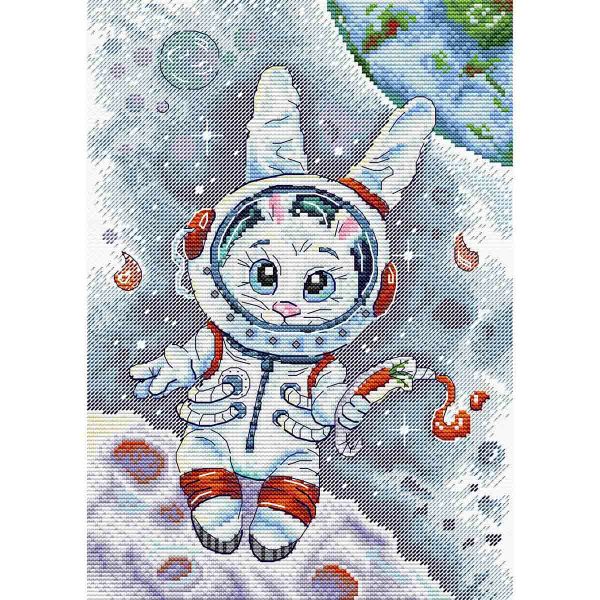 Набор для вышивания нитками МП Студия, Лунный заяц 28х20 см