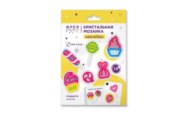 Алмазная (кристальная) мозаика Фрея ALVN-126, наклейки Сладости, 19.5х14 см