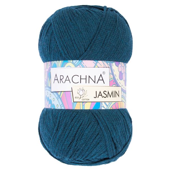 Пряжа Arachna Jasmin / уп.5 мот. по 100г, 250м, 131 сине-зеленый