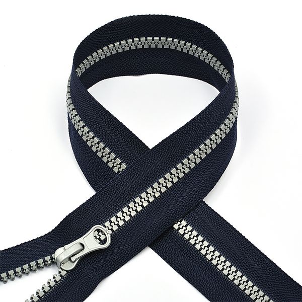 Молния трактор Т5 (5 мм) 1 зам., разъем., 50 см, серое усил.звено, цв.S058 т.синий уп.50 шт