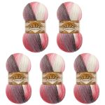 Пряжа Alize (Ализе) Angora Gold Batik / уп.5 мот. по 100 г, 550м, 1602 секционный