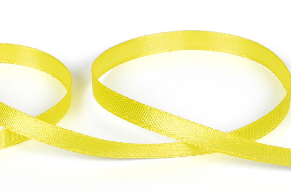 Лента атласная 1-сторонняя 6.0 мм / 33±2 метра, №508N(12-0645) ярко-желтый, Gamma
