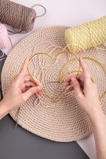 Каркас для рукоделия сердце (заготовка) сталь металл, под золото, Gamma RKH-030