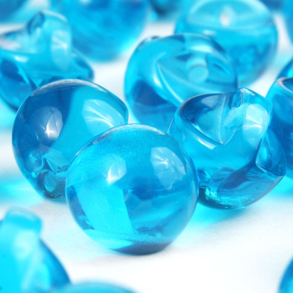 Пуговицы на ножке под камень из смолы 11мм (аквамарин), 100 шт