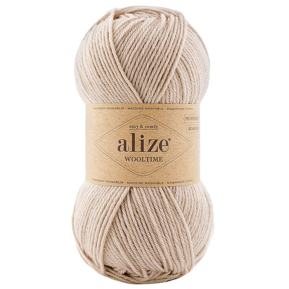 Пряжа Alize (Ализе) Wooltime / уп.5 мот. по 100 г, 200 м, 152 бежевый меланж