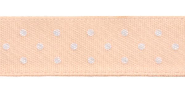 Лента атласная с рисунком 12.0 мм / 22.8±1 метра, D 007/001св.персиковый/белый, Gamma ALP-121