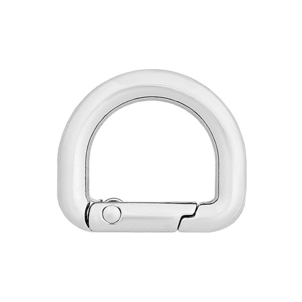 Карабин металл полукольцо 15 мм, серебро (никель), MB_2232, 6 шт