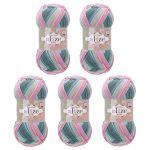 Пряжа Alize (Ализе) Bella Batik 100 / уп.5 мот. по 100г, 360м, 2970 секционный
