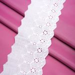 Кружево шитьё х/б 90 мм / 3.4 метра, цвет белоснежный