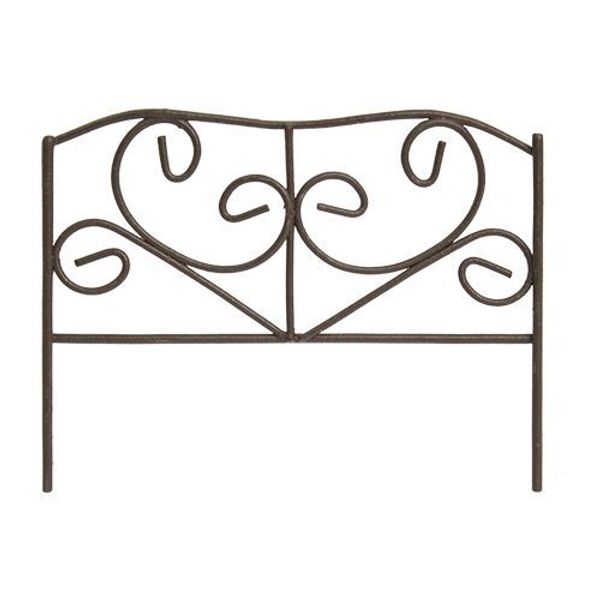 Миниатюра кукольная: Металлический ажурный мини забор, 8х3.5х6см, корич, Астра