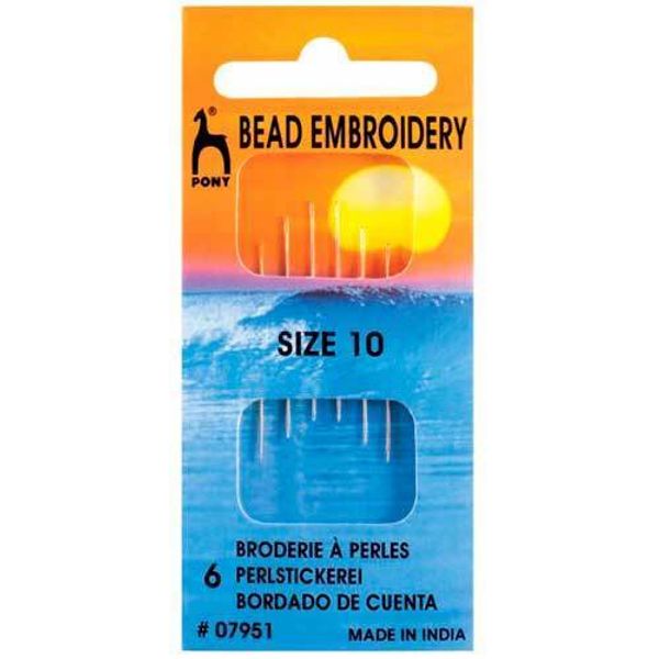 Иглы ручные для вышивания и бисера №10,6 шт, Pony