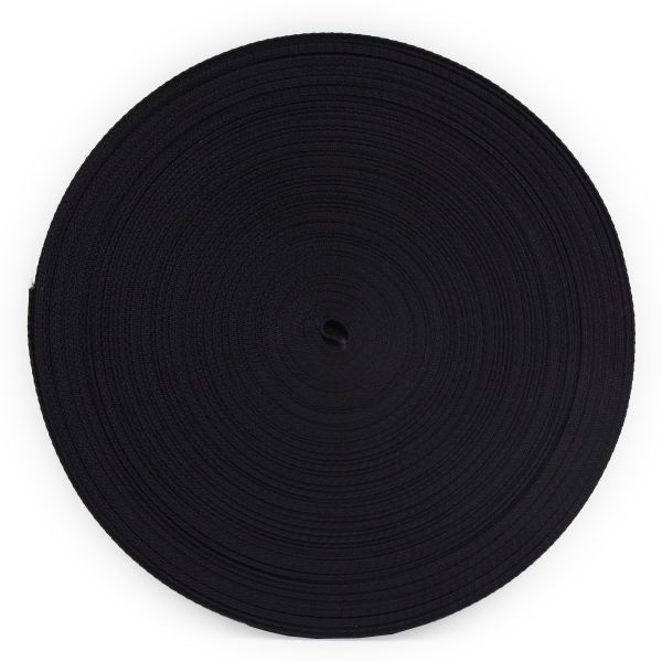 Стропа (ременная лента) 30 мм / 50 метров, толщ. 0.5 мм, [20.5 г/пог.м], 100% п/э, 005 черный