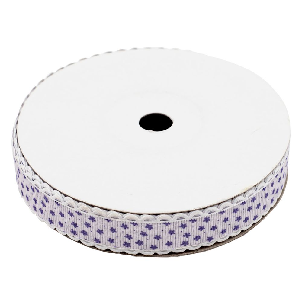 Лента декоративная Звездочки 20 мм / 25±1 метров, YH98 (01 белый/голубой)