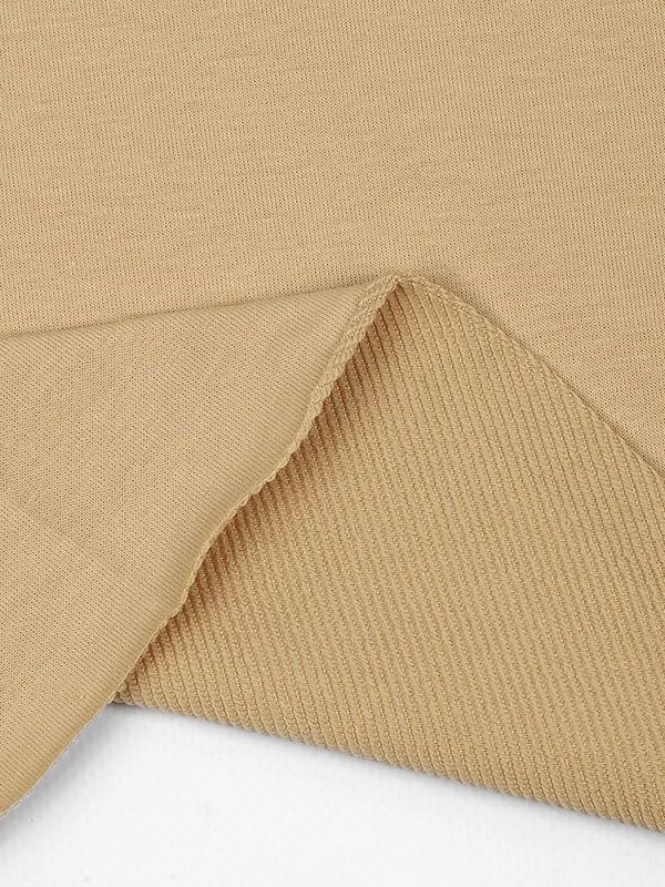 Футер 2х нитка петля Поликоттон стрейч 220г Twill French Terry цв.S892 бежевый в нарезке 1м