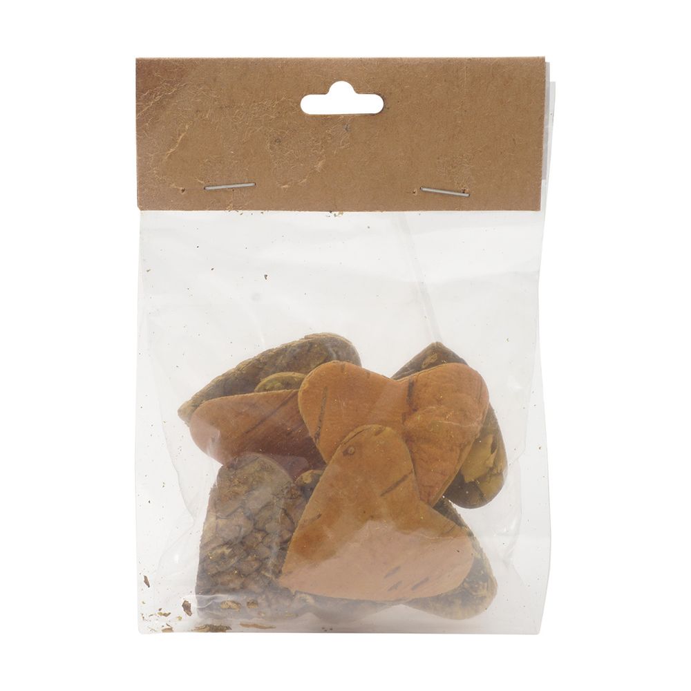 Декоративные элементы из коры дерева Сердце, 5см, 10 шт (желтый) YW025