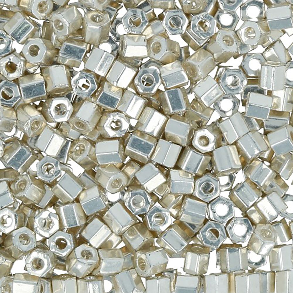 Бисер Toho 11/0 Hexagon 5 (2.2 мм), 5х5 г, 0558 серебряный