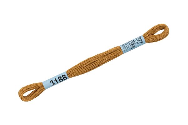 Мулине Gamma 100% хлопок, цв.3188 горчичный, 24 мотка по 8 метров
