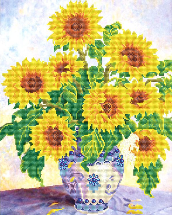 Алмазная (кристальная) мозаика Фрея, Подсолнухи, 52х42 см