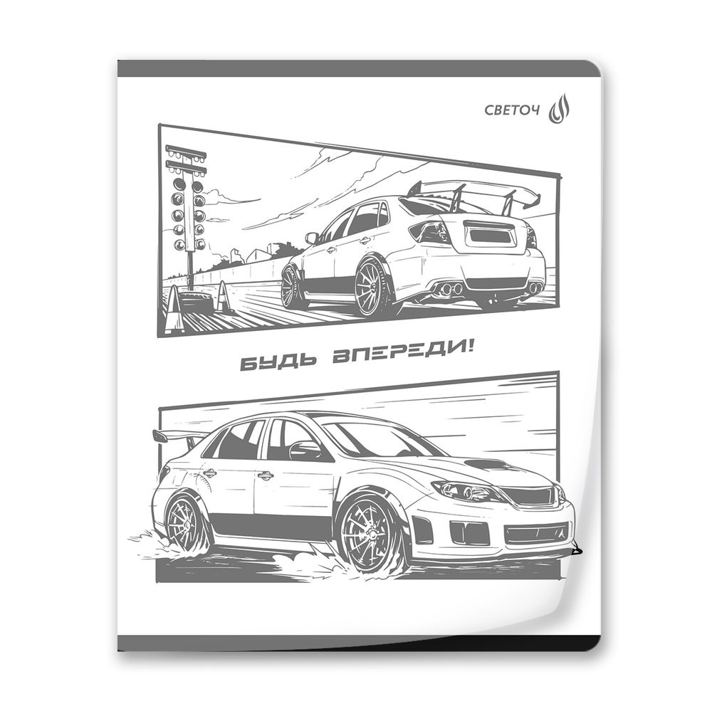 Тетрадь общая с пластиковойобложкой 180 мкр, ч/б запечат. титульн.лист, A5 60 л. на скобе 65 г/м², белизна 100 %, 10 шт, клетка, 01107 Микс - У нас на районе, Светоч Т64