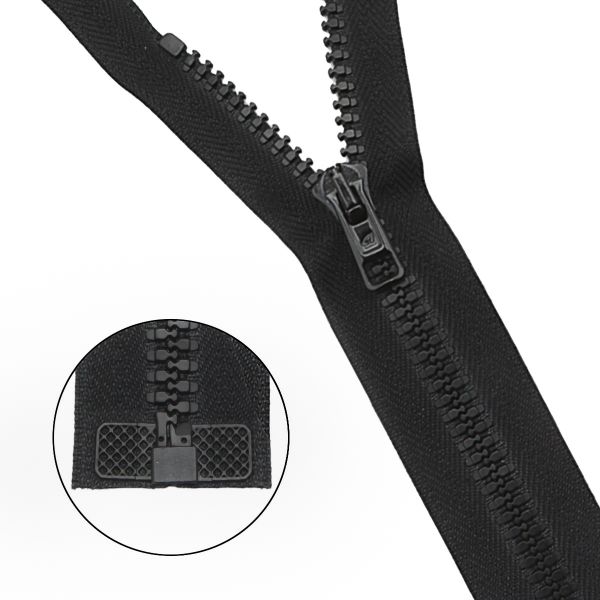 Молния трактор Arta Т6 (6 мм) 1 зам., разъем., 60 см, цв. 077 черный, уп.5 шт