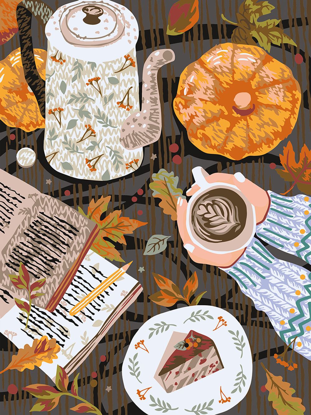 Картина по номерам Фрея, на картоне Осенний уют, 40х30 см