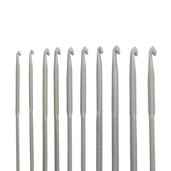 Набор крючков для вязания ⌀2,00-3,5 мм, 13 см, 10 шт, алюминий, Pony