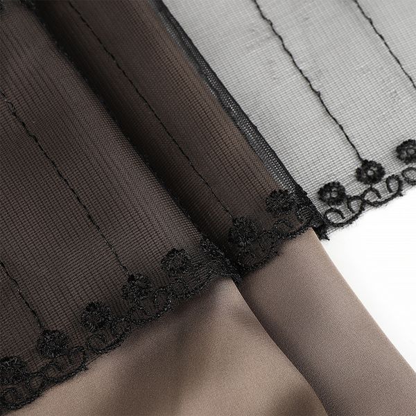 Кружево на сетке широкое 130 мм, диз. 202, цв.черный уп. 13.71 м, Kruzhevo