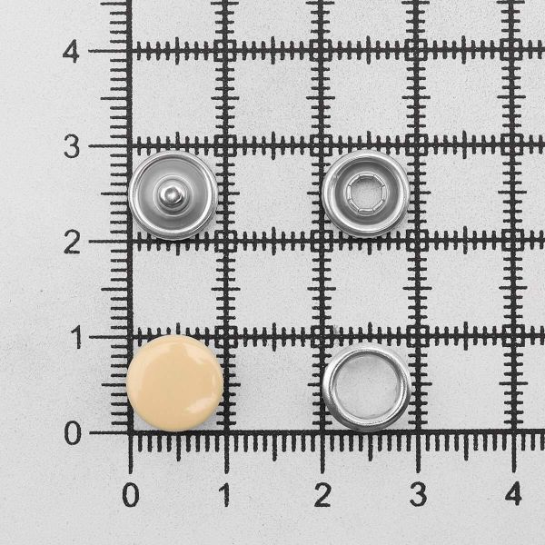 Кнопка рубашечная (джерси) закрытая ⌀9.5 мм, ≈1440 шт, МЕТАЛЛ, эмаль, 291 св.бежевый матовый, NEW STAR