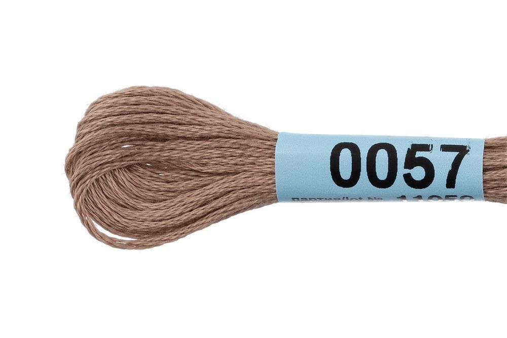 Мулине Gamma 100% хлопок, цв.0057 серо-бежевый, 24 мотка по 8 метров