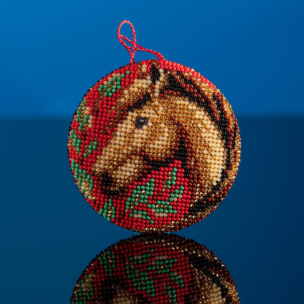 Набор для вышивания бисером Кроше (Радуга бисера) В714, Талисман Хохлома 8х8см