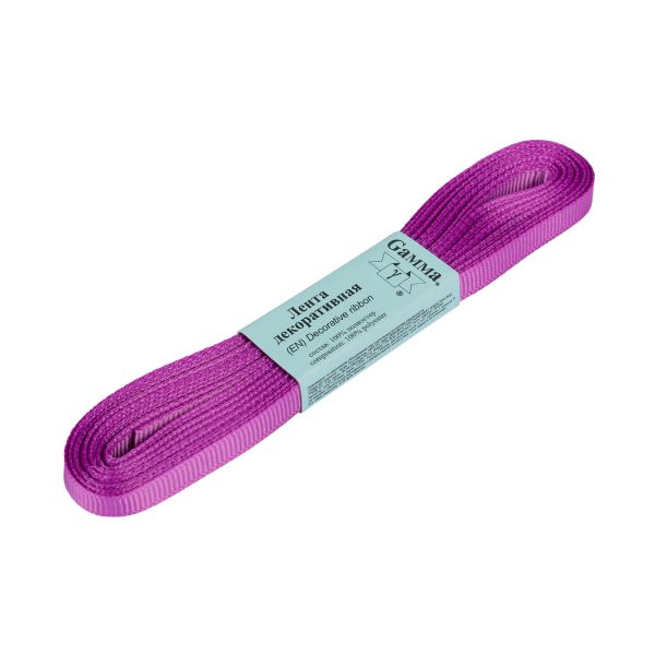 Лента репсовая нарезка 06.0 мм / 10 шт по 5.4 метра, 111 сиреневый, Gamma GR-06